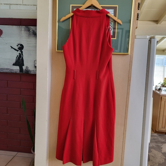 Elegant Red Sleeveless Dress - Picture 2 of 8